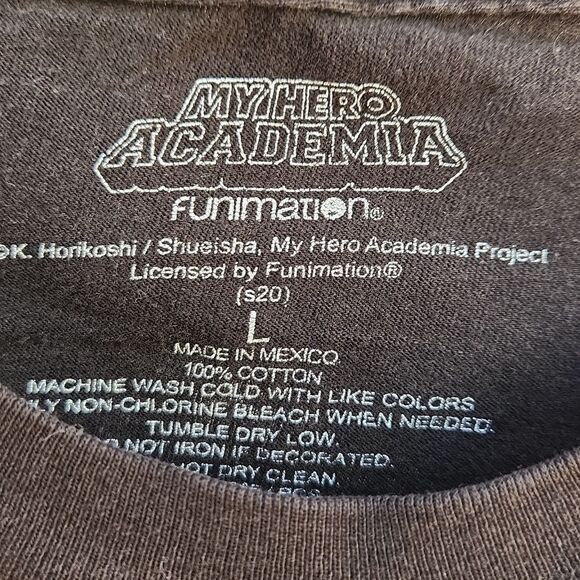 My Hero Academia Funimation men's large black short sleeve t-shirt 100% cotton - Picture 4 of 6